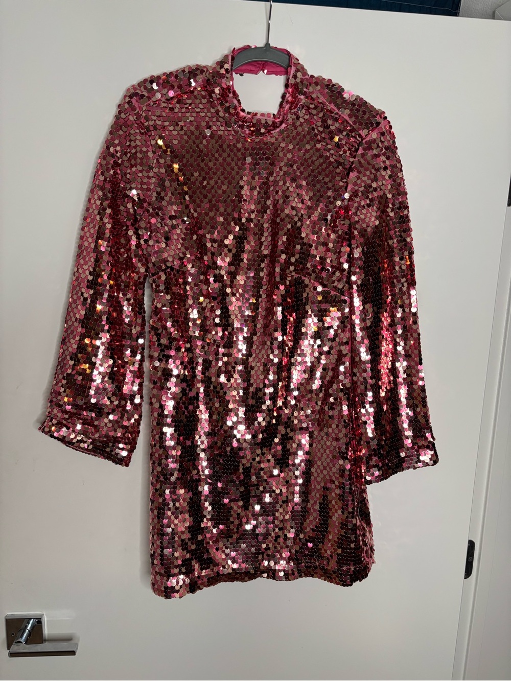 Anthropologie Maeve Hot Pink Sequin Dress